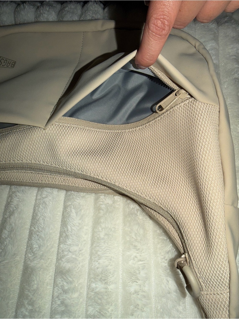 Bags Mart Beige Crescent Shoulder Bag with Adjustable Strap - Picture 2 of 8